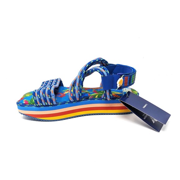 New Farm Rio Womens 10 Macaw Platform Sandals Ankle Strap Slingback Tropical - Picture 4 of 9